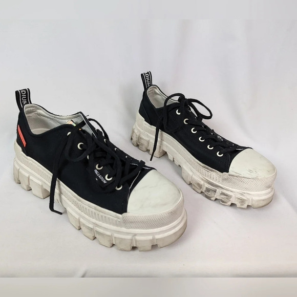 Palladium 10 Revolt Lo TX Platform Lug Sole chunky Platform Sneakers Lace Shoes - Picture 7 of 16